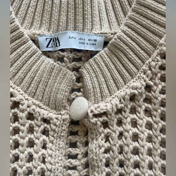 Zara crochet cream cardigan size L - Picture 6 of 7